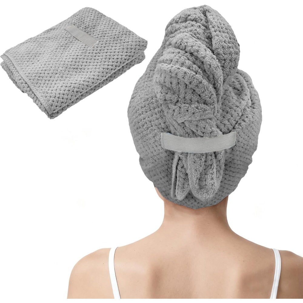 Hair Care For Curly Dry Hair - Large Microfiber Hair Towel Wrap for