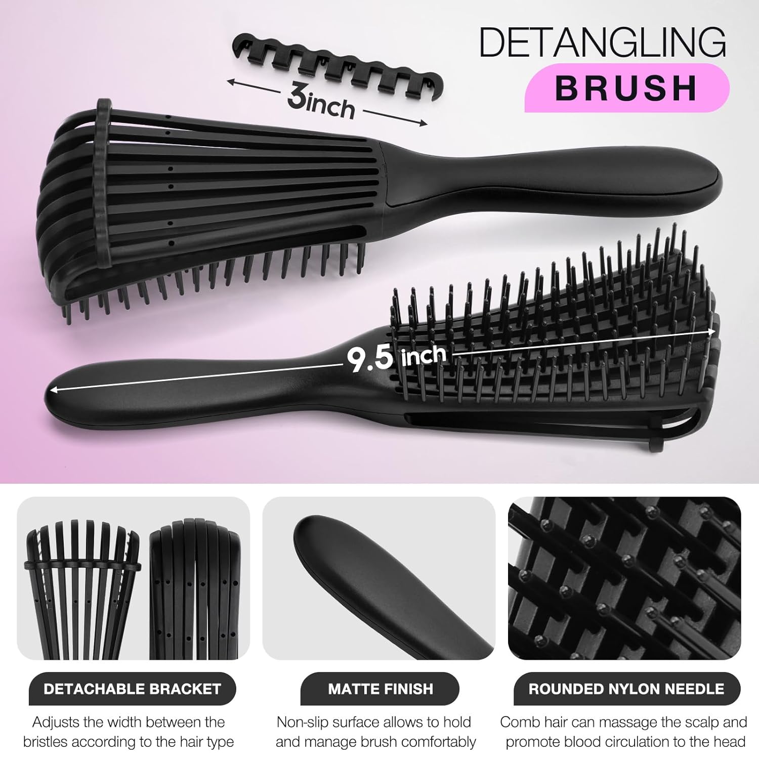 Detangling Brush Set with Spra - Hair Care For Wavy Hair recension och pris